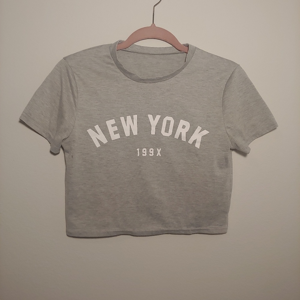 Gray New York Crop Top